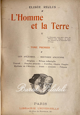L'Homme Et La Terre, Élisée Reclus, 1905 / 1908 Paris-6 cilt 572+