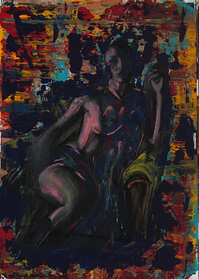 Yüksel Özen imzalı tablo — Karışık Teknik, 40×30 cm, 1.500 TL müzayede satışı