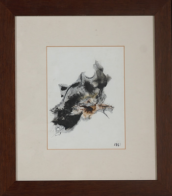 İnal Okçetin imzalı tablo — Karışık Teknik, 18×13 cm, 2.000 TL müzayede satışı