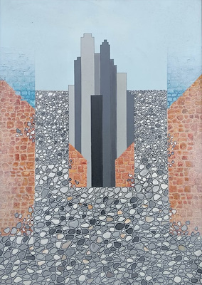 Ayşe Öztel imzalı tablo — Karışık Teknik, 70×50 cm, 2.000 TL müzayede satışı