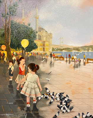 Faruk Cimok-Ortaköy, Tuval Üzerine Yağlıboya, 50x40 cm,İmzalı
