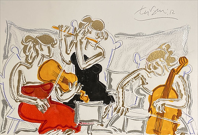 Adnan Turani-Trio, Karton Üzerine Karışık Teknik, 50x70 cm, 2012