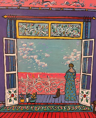 Murat Mizrahi-Kırmızı Oda Serisi, Tuval Üzerine Yağlıboya, 80x110