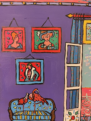 Murat Mizrahi-Kırmızı Oda Serisi, Tuval Üzerine Yağlıboya, 80x110