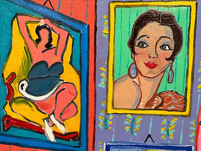 Murat Mizrahi-Kırmızı Oda Serisi, Tuval Üzerine Yağlıboya, 60x80