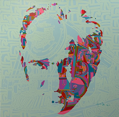 Yiğit Yazıcı imzalı tablo — Akrilik Boya, 125×125 cm, 50.000 TL müzayede satışı