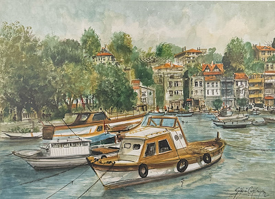 Şükrü Çağlayan imzalı tablo — Sulu Boya, 30×45 cm, 10.000 TL müzayede satışı