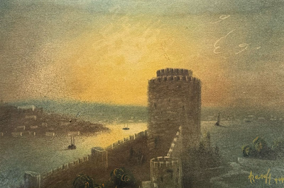 Onnik Der Azaryan imzalı tablo — Karışık Teknik, 21×31 cm, 35.000 TL müzayede satışı