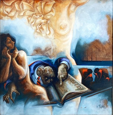 Orhan Taylan-Kompozisyon, Tuval Üzerine Yağlı Boya, 100x100cm