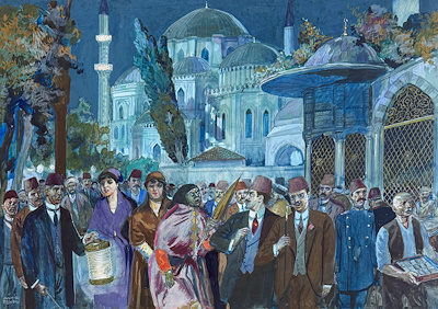 Münif Fehim imzalı tablo — Guaj, 45×62 cm, 214.427 TL müzayede satışı