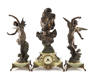 FRANSIZ 19.YÜZYIL ART-NOUVEAU “JULIEN CAUSSÉ” İMZALI BRONZ SAAT ve