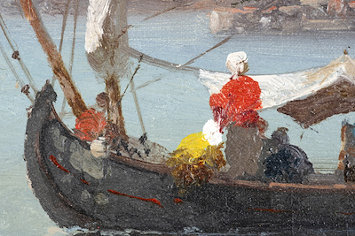 GERMAIN FABIUS BREST (1823-1900)-“Boğaz'da Yelkenliler” İmzalı