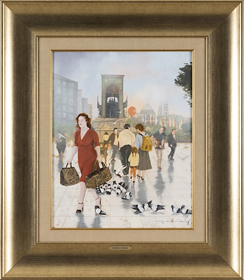 FARUK CİMOK(1956)-'Taksim'' İmzalı. Tuval üzeri yağlıboya. Ölçü