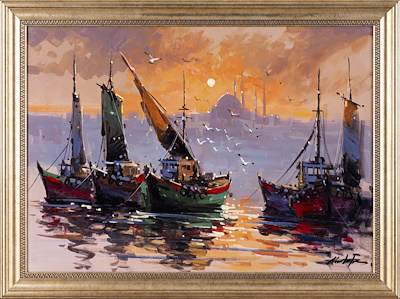 MUSTAFA ELDENİZ-''İstanbul''. Mustafa Eldeniz imzalı. Tuval üzeri
