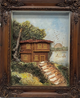 Aysel Güleç imzalı tablo — 29×23 cm, 5.000 TL müzayede satışı