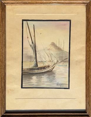 Azaroff Azarian imzalı tablo — Sulu Boya, 20×13 cm, 15.000 TL müzayede satışı