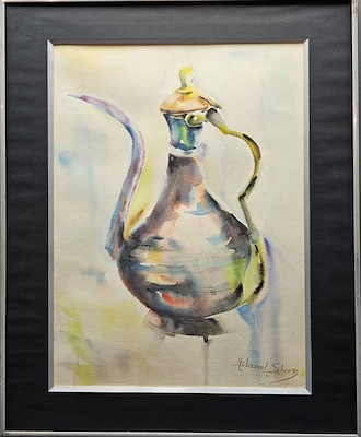 Mübeccel Siber imzalı tablo — Karışık Teknik, 54×35 cm, 6.000 TL müzayede satışı