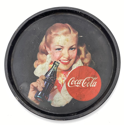 Coca Cola Eski Teneke Tepsi -Çap: 31 cm | Gökçe Müzayede