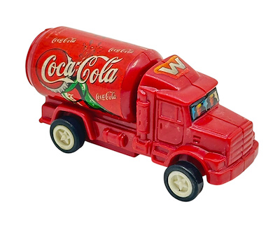Plastik Oyuncak Çek-Bırak Coca-Cola Figürlü Kamyon-EnxBoy : 7x3 cm