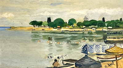 Orhan Arel imzalı tablo — Sulu Boya, 20×33 cm, 1.100 TL müzayede satışı