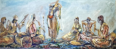 Naci Kalmukoğlu imzalı tablo — Karışık Teknik, 23×61 cm, 100.000 TL müzayede satışı