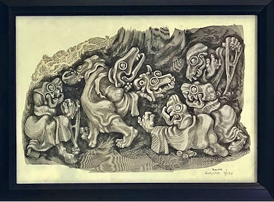 Ali Teoman Germener imzalı tablo — Serigrafi, 32×47 cm, 1.200 TL müzayede satışı