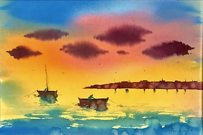 Sinan Balta imzalı tablo — Sulu Boya, 25×35 cm, 3.250 TL müzayede satışı