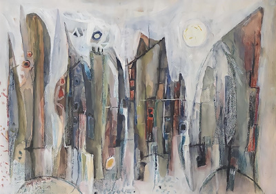 Arif Kaptan imzalı tablo — Karışık Teknik, 50×70 cm, 18.000 TL müzayede satışı