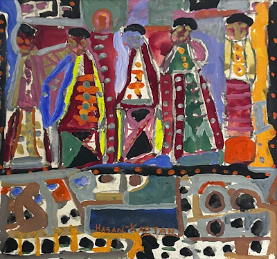 Hasan Kaptan imzalı tablo — Karışık Teknik, 25×27 cm, 4.250 TL müzayede satışı