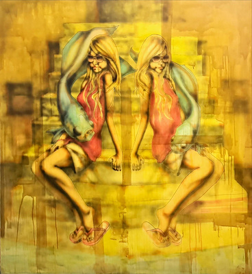 İpek Kurşuncu imzalı tablo — Karışık Teknik, 200×180 cm, 25.000 TL müzayede satışı