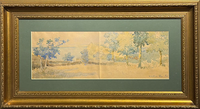 Mim Sarim Efendi imzalı tablo — Sulu Boya, 19×52 cm, 70.000 TL müzayede satışı