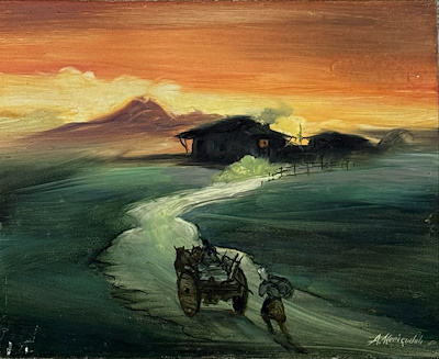 Abdullah Meriçadalı imzalı tablo — Yağlı Boya, 22×27 cm, 7.500 TL müzayede satışı
