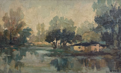 Abdullah Meriçadalı imzalı tablo — Yağlı Boya, 24×38 cm, 4.750 TL müzayede satışı