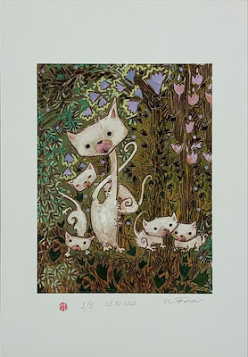 Neşe Evitan imzalı tablo — Serigrafi, 40×30 cm, 1.100 TL müzayede satışı