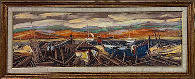 Atalay Köseoğlu imzalı tablo — Yağlı Boya, 30×85 cm, 5.250 TL müzayede satışı