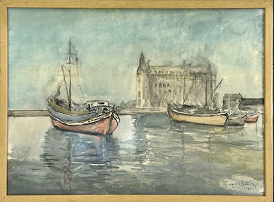 Cafer Bater imzalı tablo — Karışık Teknik, 48×68 cm, 5.000 TL müzayede satışı
