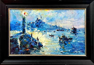 Ersan Ataşer imzalı tablo — Yağlı Boya, 23×38 cm, 4.000 TL müzayede satışı