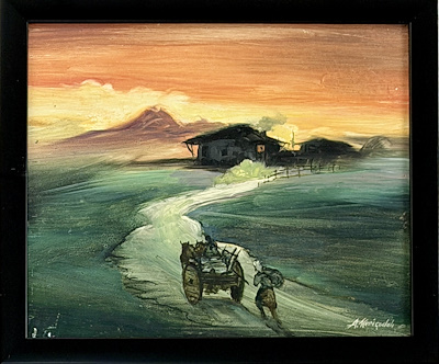 Abdullah Meriçadalı imzalı tablo — Yağlı Boya, 22×26 cm, 3.000 TL müzayede satışı