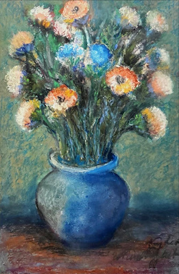 Nüzhet İslimyeli imzalı tablo — Karışık Teknik, 32×22 cm, 450 TL müzayede satışı