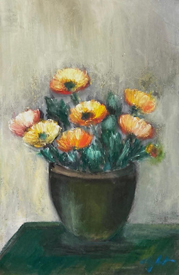 Nüzhet İslimyeli imzalı tablo — Karışık Teknik, 30×20 cm, 450 TL müzayede satışı