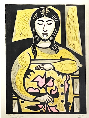 Nurullah Berk imzalı tablo — Baskı, 44×35 cm, 8.250 TL müzayede satışı