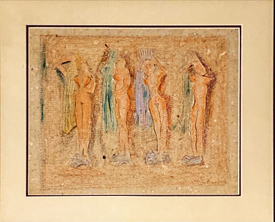 Aliye Berger imzalı tablo — Karışık Teknik, 26×30 cm, 19.000 TL müzayede satışı