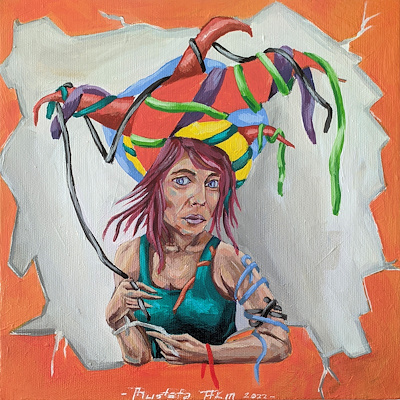 Mustafa Akın imzalı tablo — 25×25 cm, 950 TL müzayede satışı