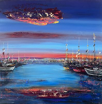 Arzu Tüybek imzalı tablo — Yağlıboya, 50×50 cm, 2.000 TL müzayede satışı