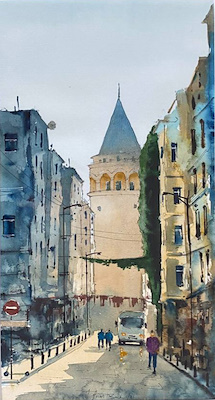 Sinan Balta imzalı tablo — 47×25 cm, 3.000 TL müzayede satışı