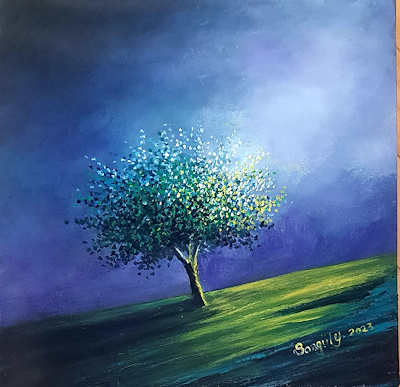 Songül Ketizmen imzalı tablo — Akrilik Boya, 25×25 cm, 1.000 TL müzayede satışı