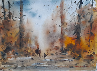 Saim Altuncu imzalı tablo — Sulu Boya, 28×38 cm, 1.000 TL müzayede satışı