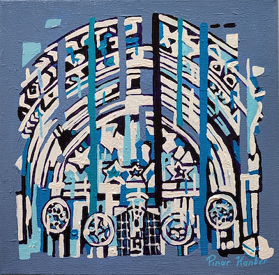 Pınar Kanber imzalı tablo — Akrilik Boya, 25×25 cm, 1.000 TL müzayede satışı