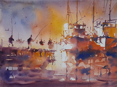 Saim Altuncu imzalı tablo — Sulu Boya, 28×38 cm, 1.000 TL müzayede satışı
