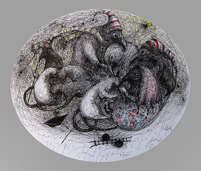 Sedat Gökçe imzalı tablo — Karışık Teknik, 42×35 cm, 3.000 TL müzayede satışı